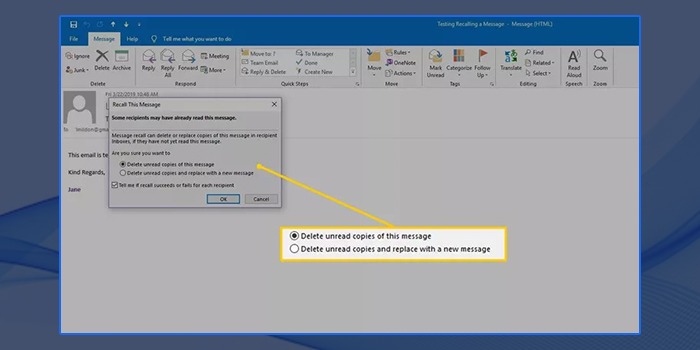 “Delete the Unread Copies and Replace With a New Message.”