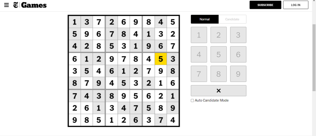 NYT Sudoku Answers And Clues