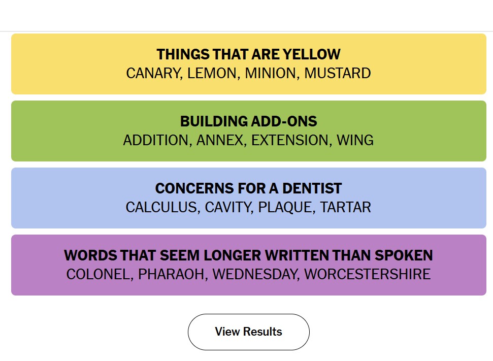 NYT Connections 13 Nov Solved 