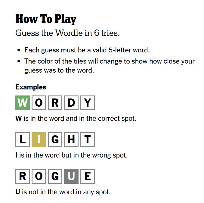 how to play NYT Wordle