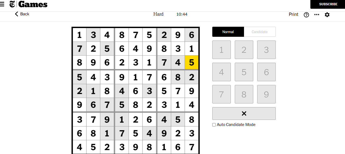 nyt sudoku hard solved 18 nov