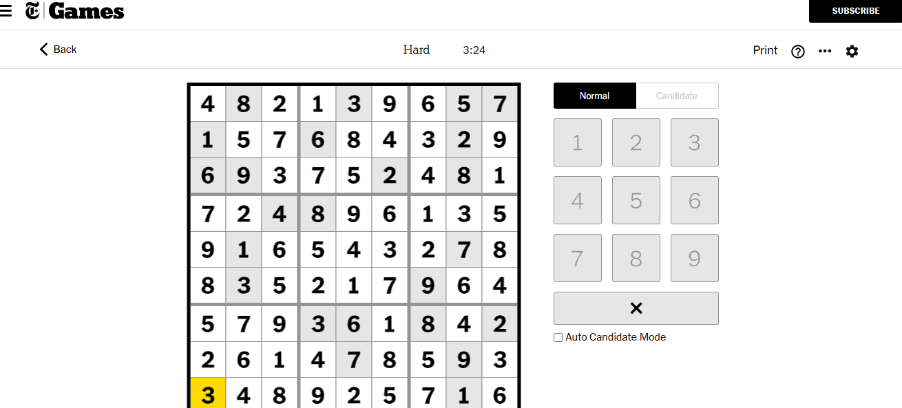 nyt sudoku hard solved 27 nov