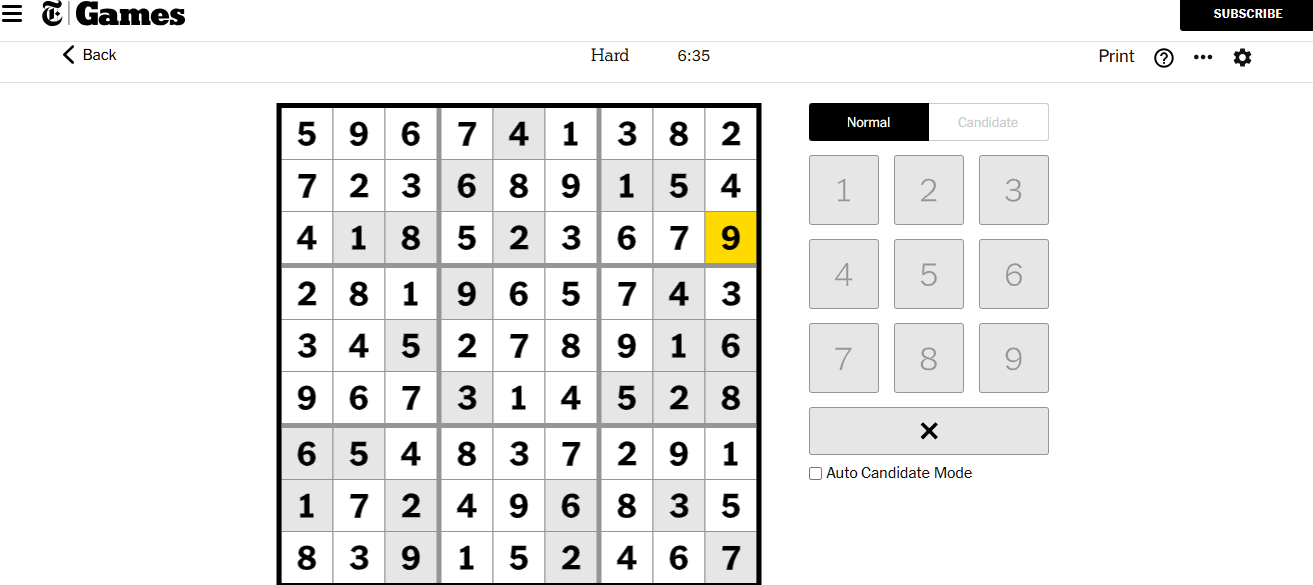 nyt sudoku hard solved 28 nov