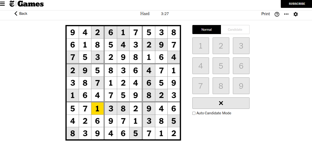 nyt sudoku hard solved nov 29