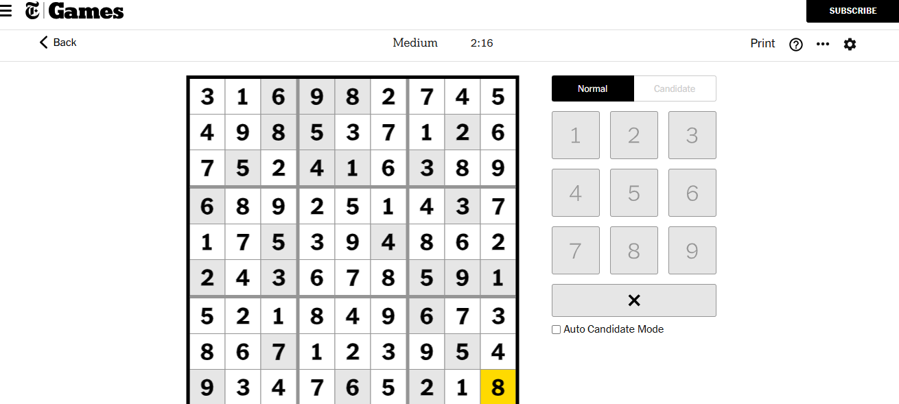 nyt sudoku medium solved 15 nov