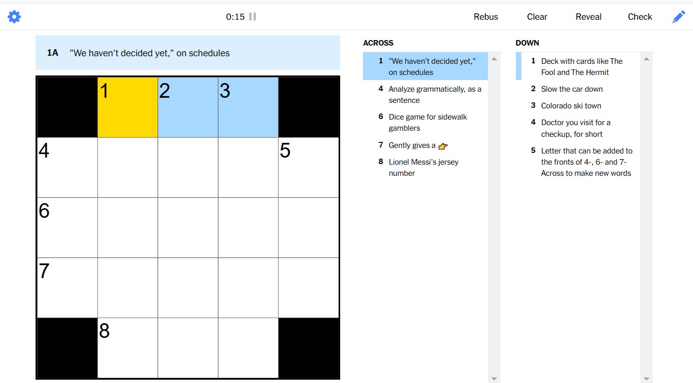 NYT Mini Crossword Answers Today With Hints