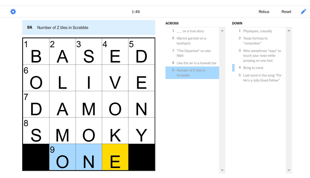 NYT Mini Crossword Answers Today With Hints: Monday, 9 December