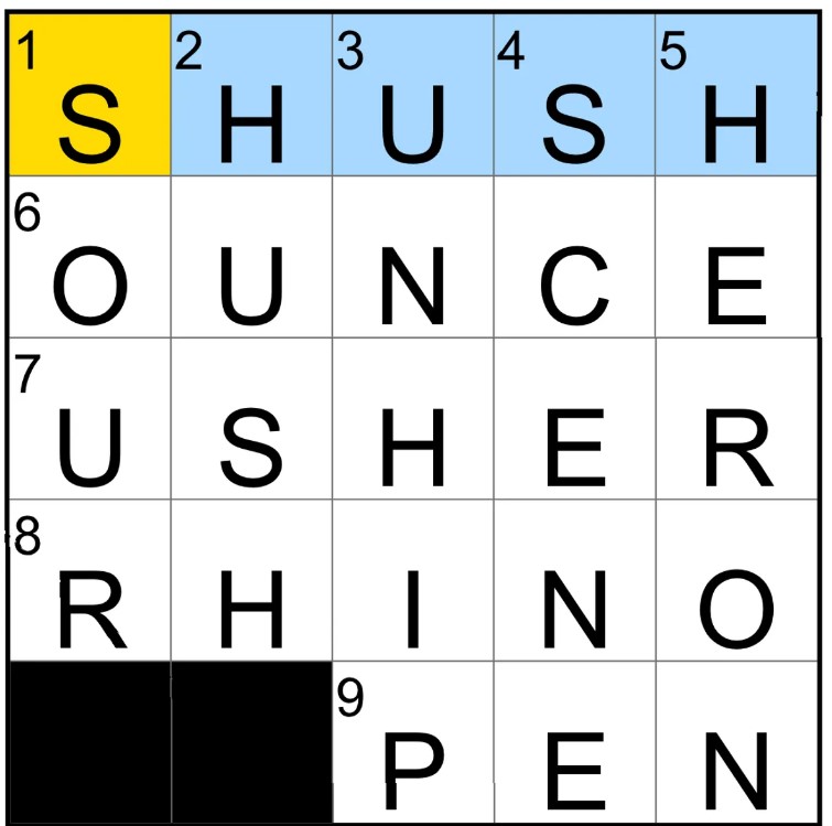 NYT Mini Crossword Solved Image