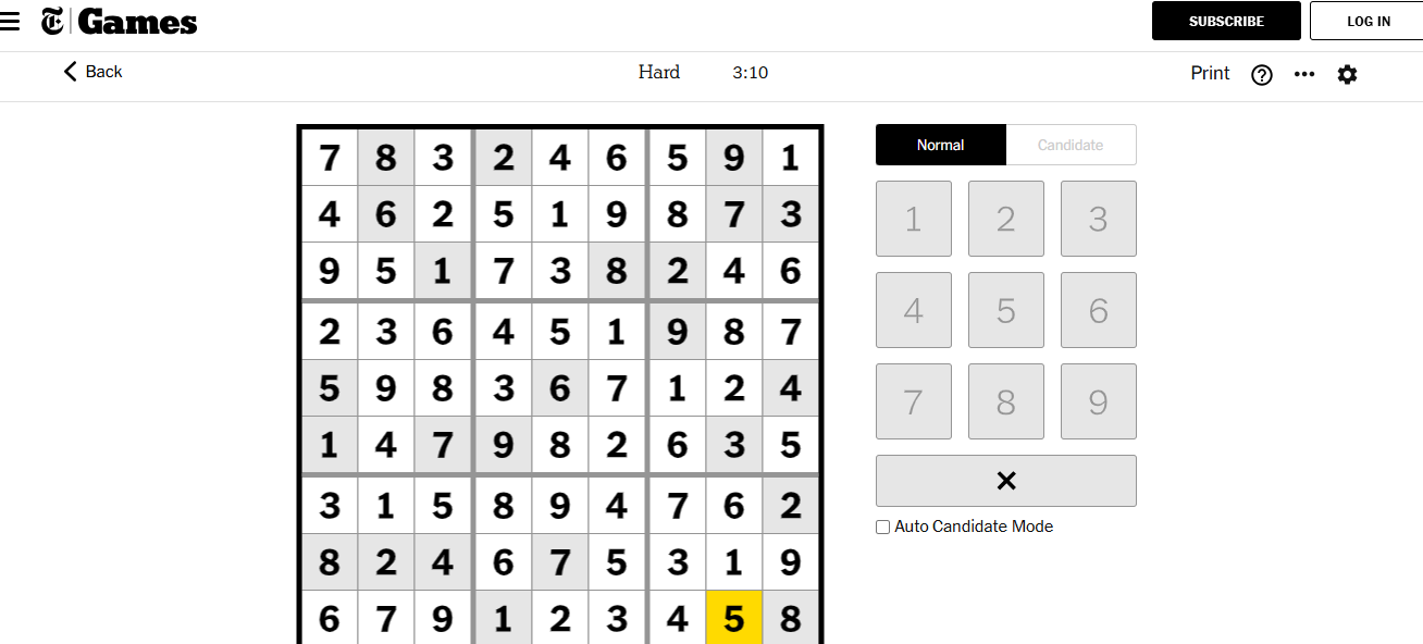 NYT SUDOKU HARD SOLVED 2 DEC