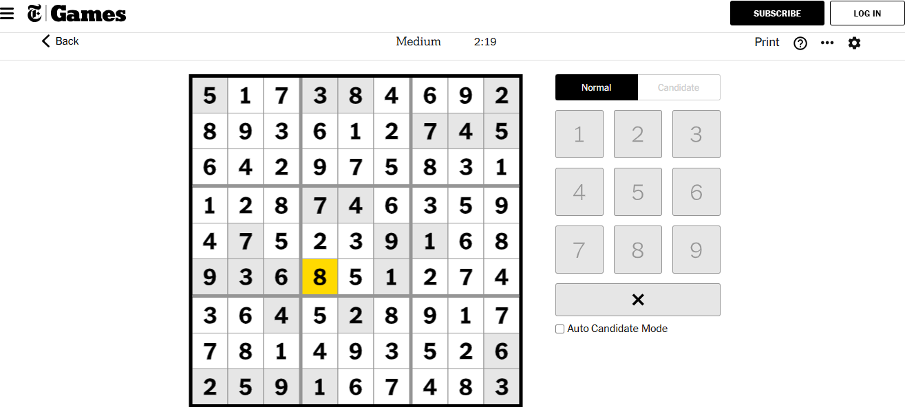 NYT SUDOKU MEDIUM SOLVED 2 DEC