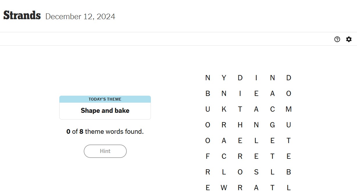 NYT Strands Today: Answers and Clues Thursday, December 12 | Game #284
