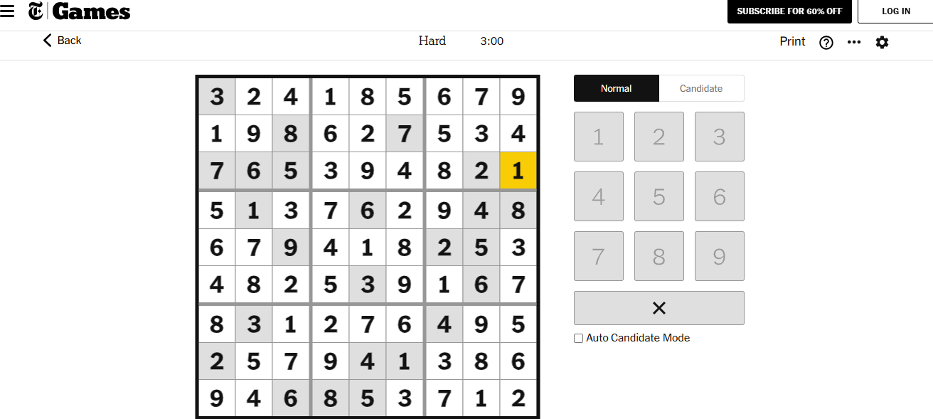 nyt sudoku hard solved dec 10