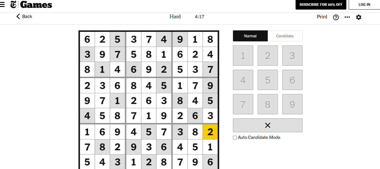 nyt sudoku hard solved dec 11