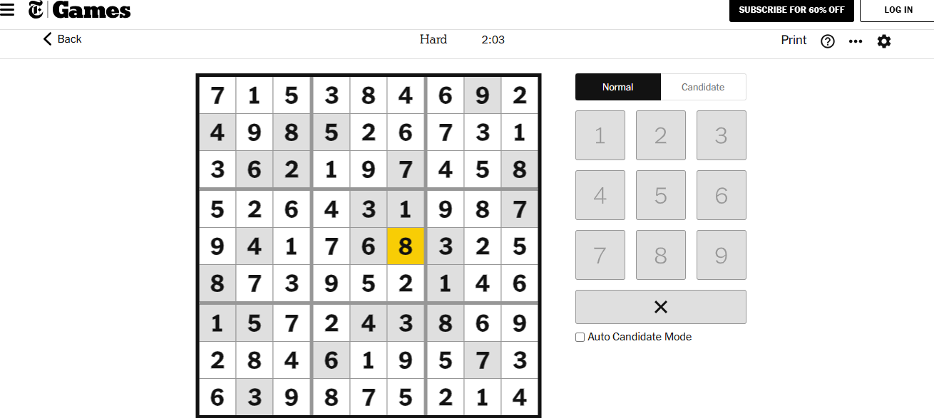 nyt sudoku hard solved dec 27