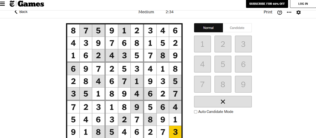 nyt sudoku medium dec 12