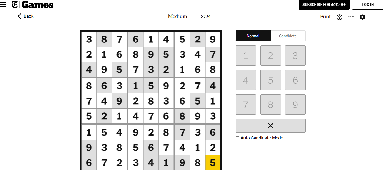 nyt sudoku medium solved dec 10