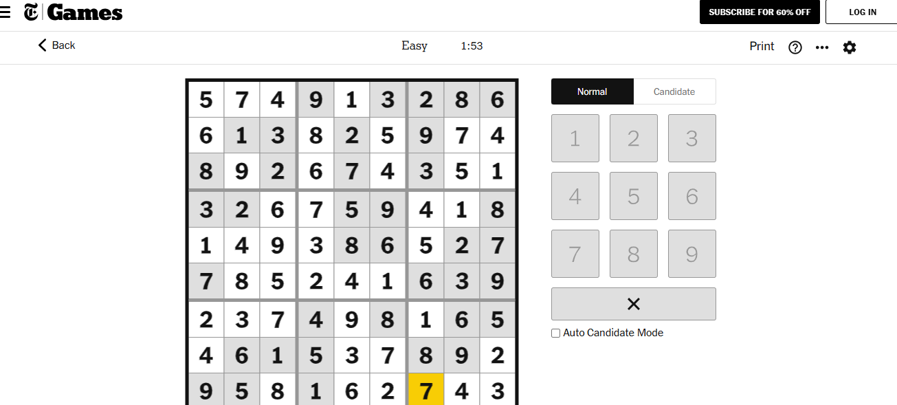 nyt sudoku solved easy dec 13