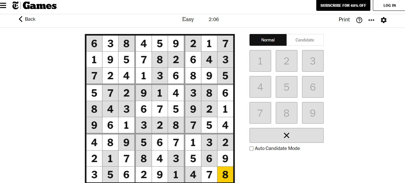 nyt sudoku solved easy dec 20