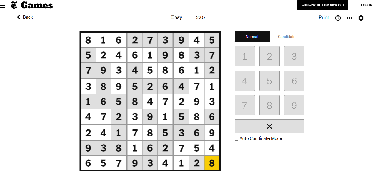 nyt sudoku solved easy dec 24