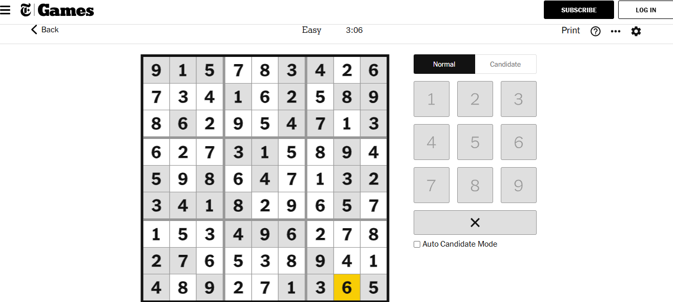 nyt sudoku easy solved jan 7