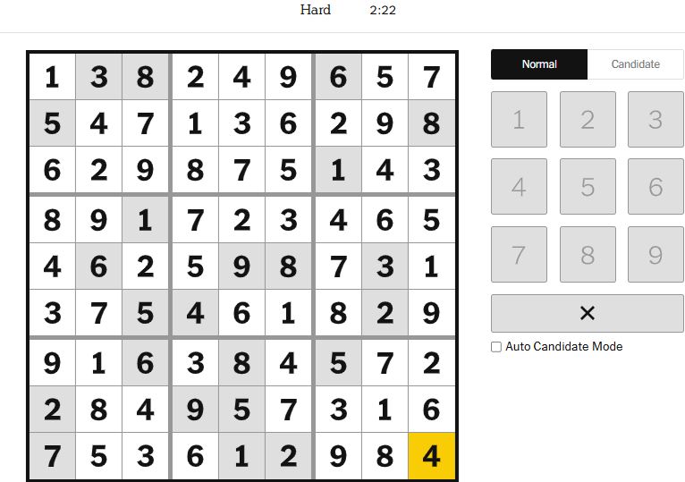 nyt sudoku hard solved jan 14