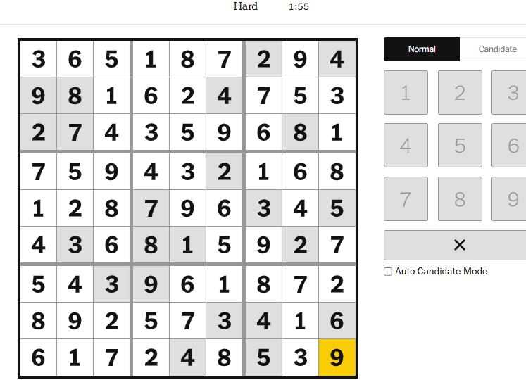 nyt sudoku hard solved jan 21