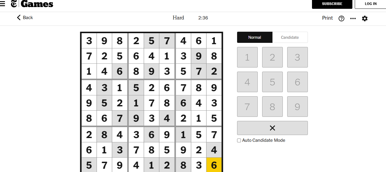 nyt sudoku hard solved jan 6