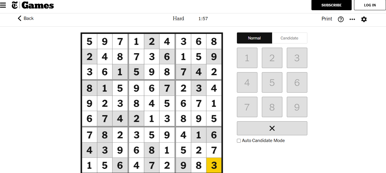 nyt sudoku hard solved jan 8