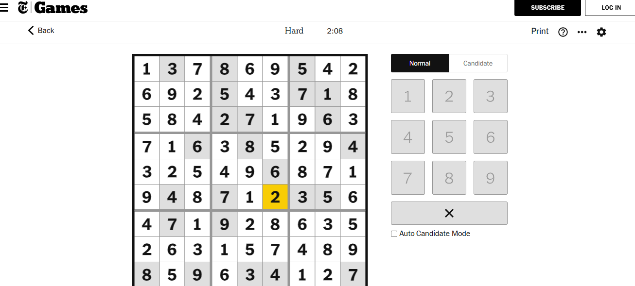 nyt sudoku hard solved jan 9