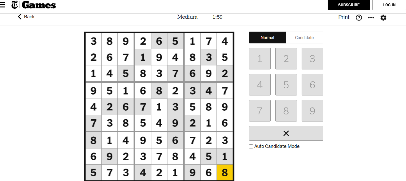 nyt sudoku medium solved jan 3