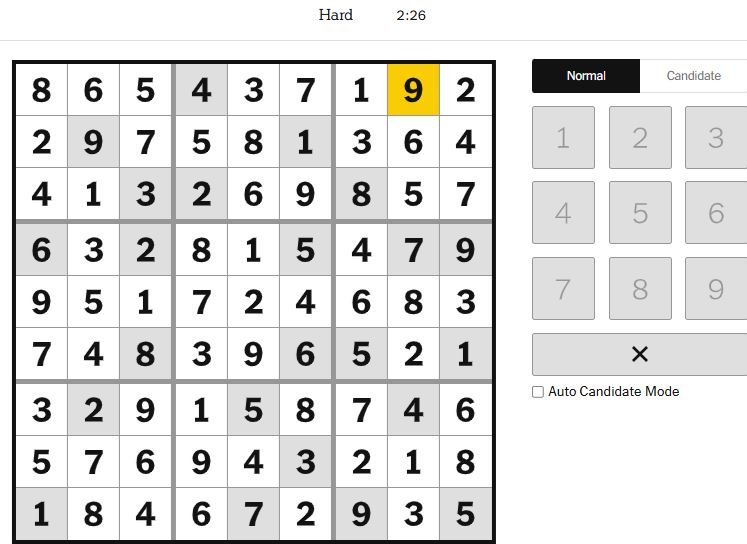 nyt sudoku solved hard 13