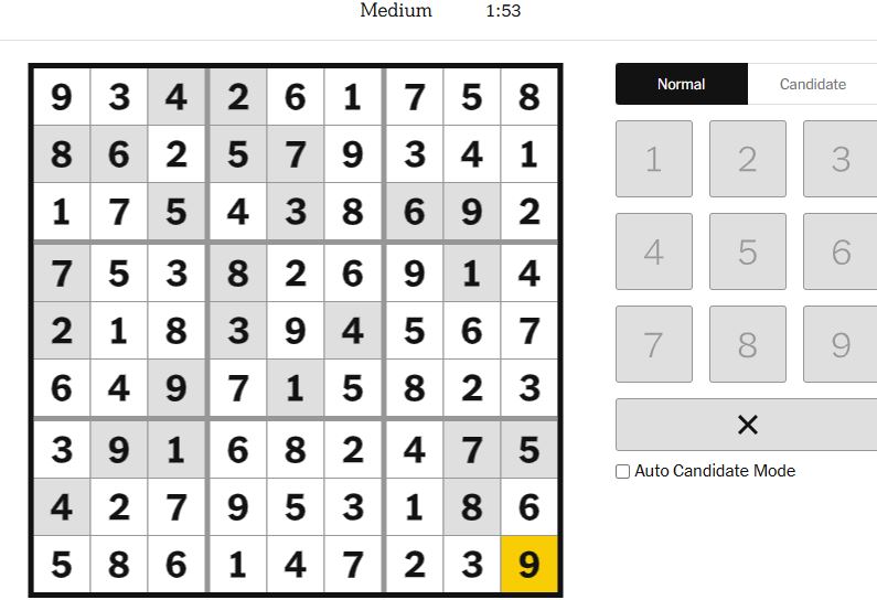 nyt sudoku solved medium jan 13