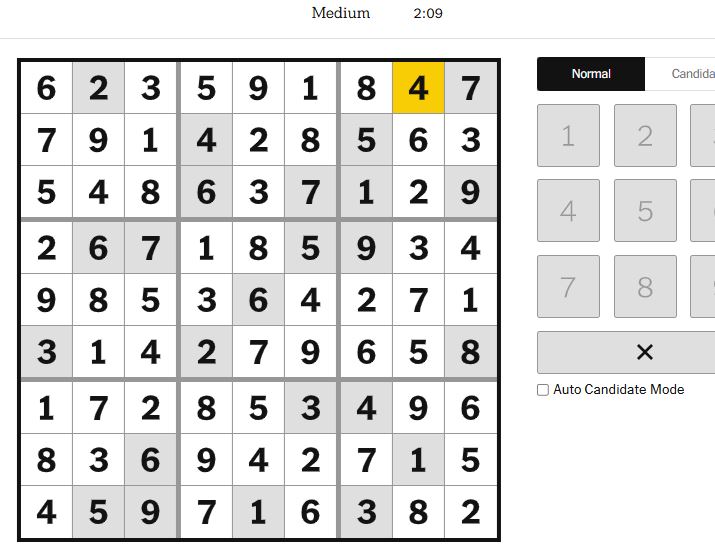 nyt sudoku solved medium jan 20