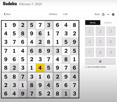 nyt sudoku solved medium feb 7